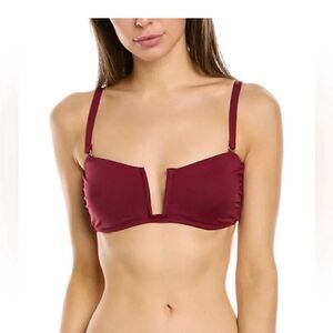 Andie Swim Cartagena Bikini Swim Top Size Small V-Neck Bandeau